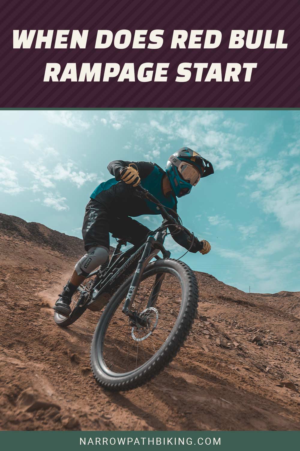 Man with a mountain bike coming down from a hill - When Does Red Bull Rampage Start?