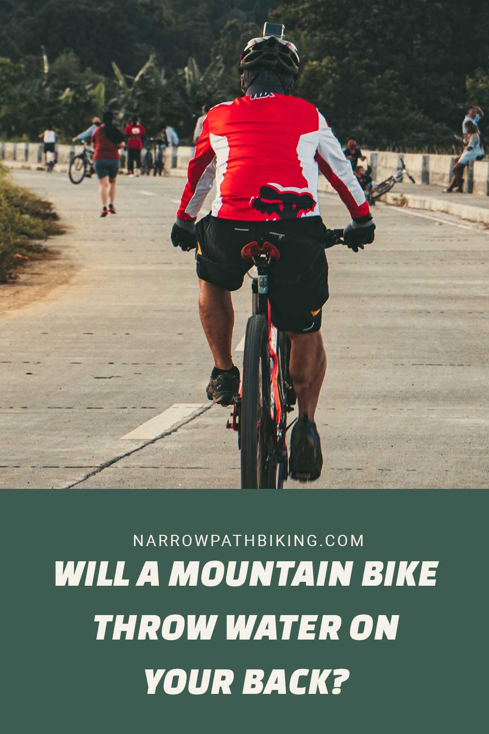 Person wearing a red and white shirt in a bicycle - Will a Mountain Bike Throw Water on your Back?