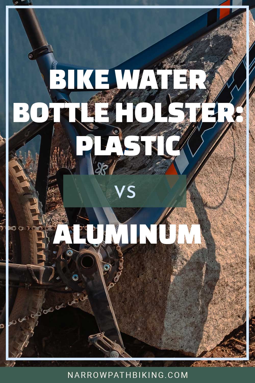 A blue bike and it's lower part - Bike Water Bottle Holster: Plastic vs Aluminum.